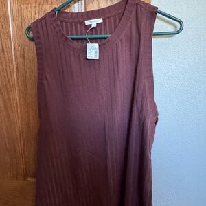 Maurices Rich Brown Ribbed Tank Top